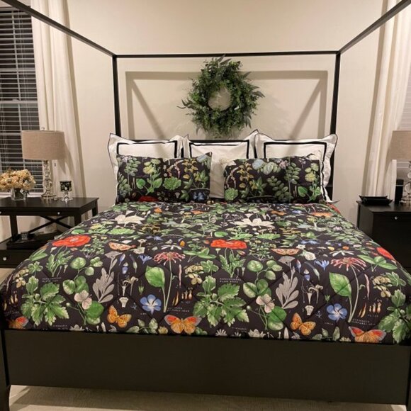Pottery Barn Poppy Botanical Reversible King Duvet Cover & 2 Reversible King Sha - Picture 11 of 11
